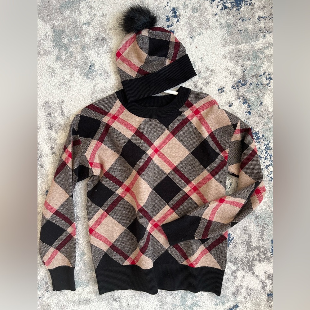 Rachel Zoe sweater + hat set